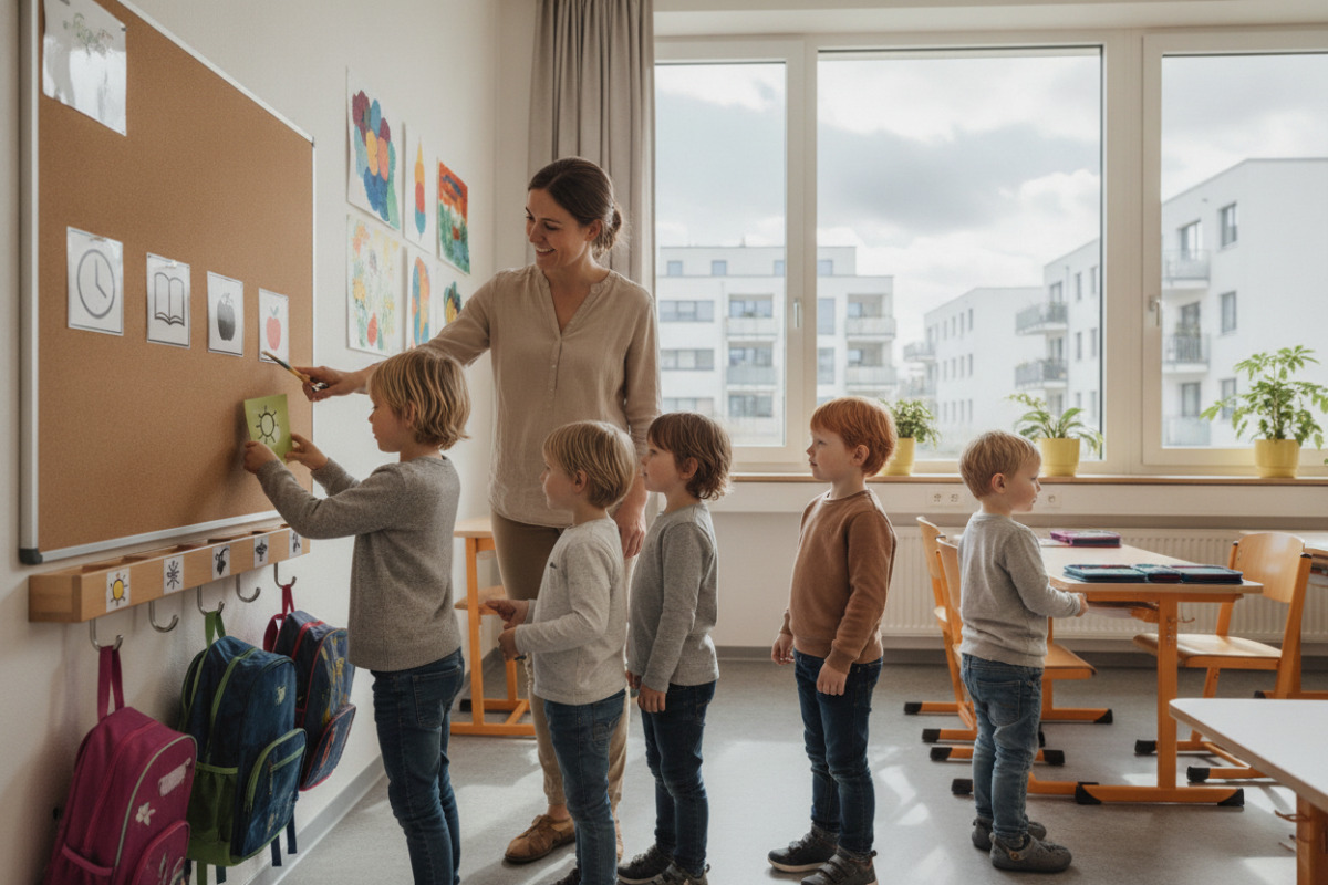 Abb. Ein überschaubarer Ablauf entlastet Kinder und Lehrkräfte gleichermaßen.