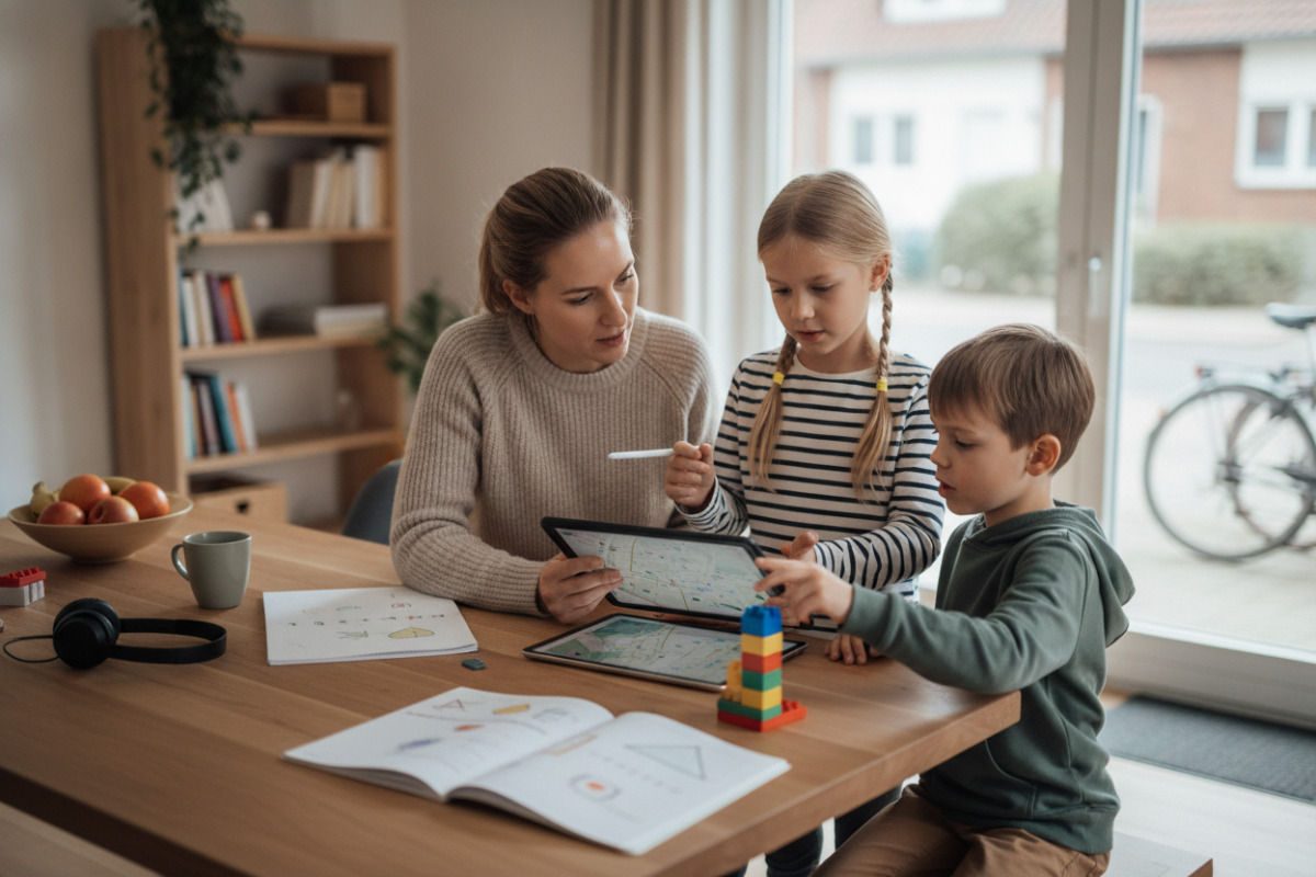 Kurze Lernsituationen zeigen, wie Lesen, Rechnen, Zuhören und selbstständiges Arbeiten im Alltag zusammenwachsen.