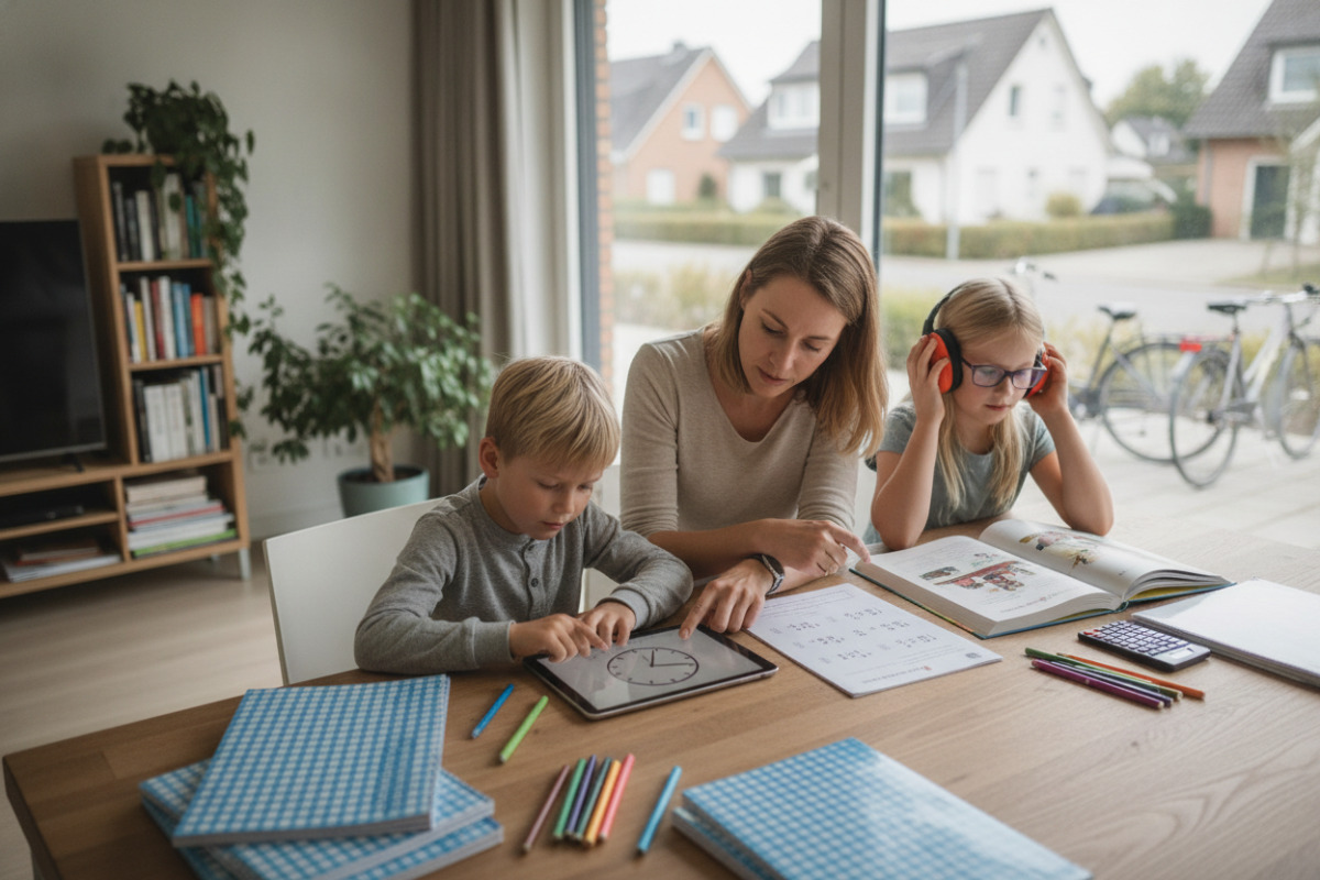Kurze Lernsituationen zeigen, wie Lesen, Rechnen, Zuhören und selbstständiges Arbeiten im Alltag zusammenwachsen.