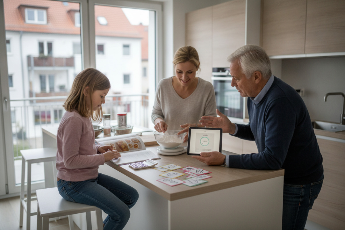 Kurze Lernsituationen zeigen, wie Lesen, Rechnen, Zuhören und selbstständiges Arbeiten im Alltag zusammenwachsen.
