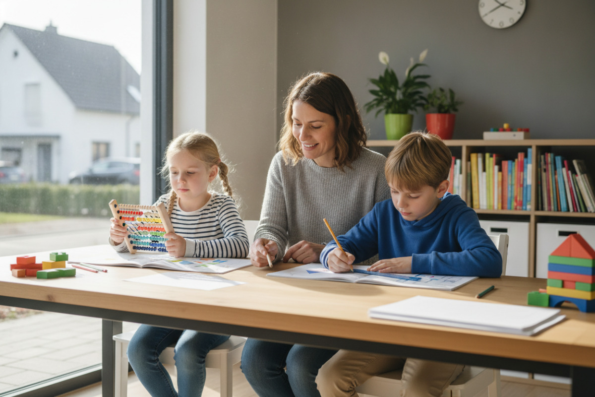 Abb. ruhige Lernsituation hilft Kindern, sich auf Mathe einzulassen.