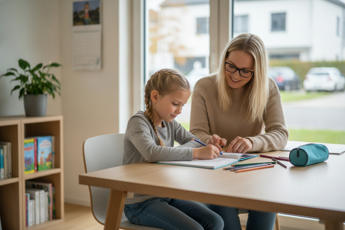 Abb. Ein ruhiger Lernplatz hilft Kindern, leichter anzufangen.