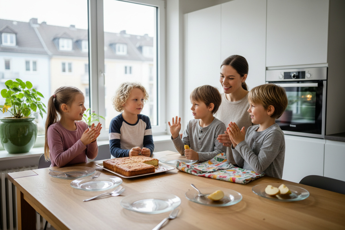 Alltagssituationen zeigen, wie Kinder Drittel durch Teilen, Legen, Falten und gemeinsames Besprechen begreifen.