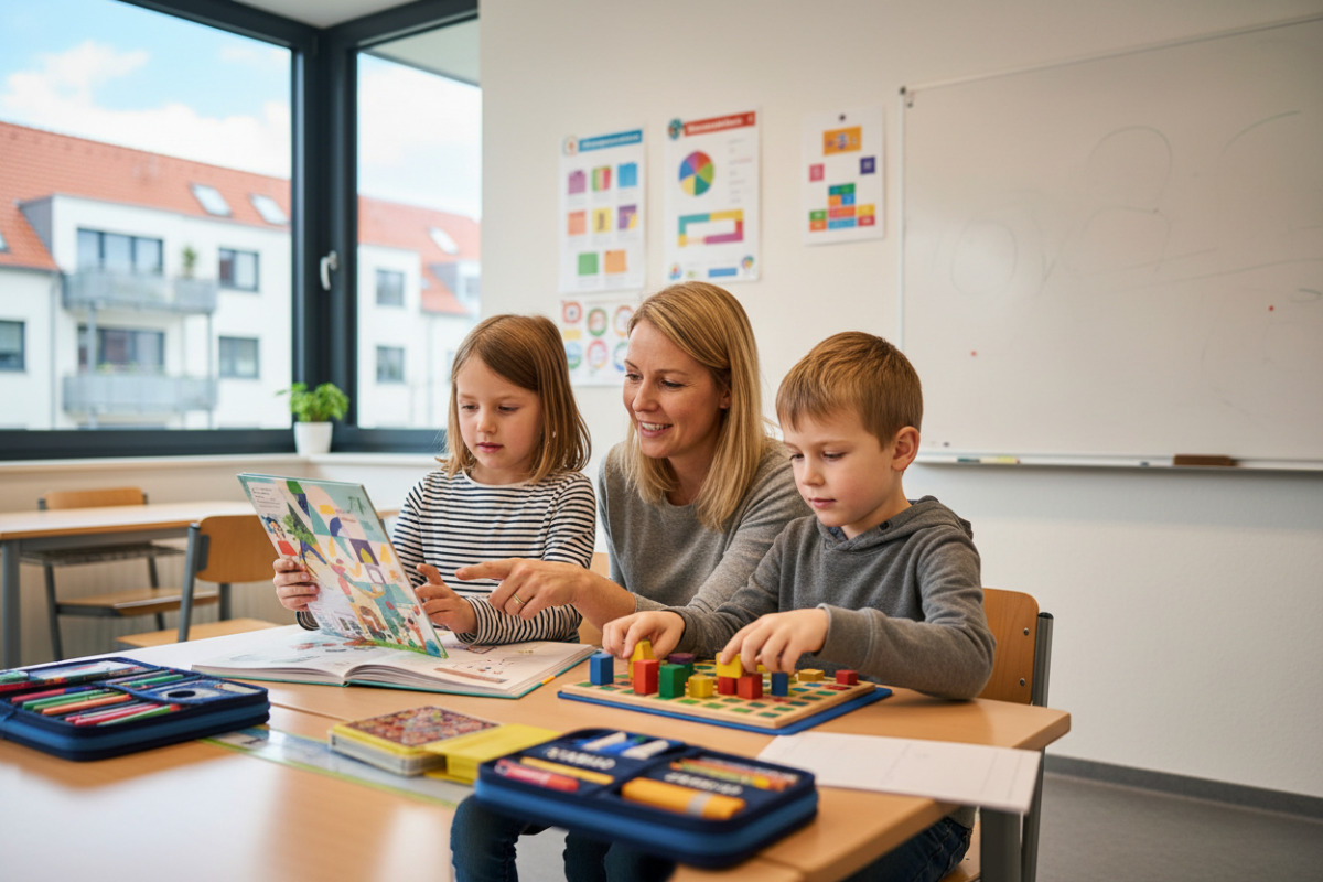 Abb. Lesen und Mathematik wachsen im Anfangsunterricht oft eng miteinander zusammen.