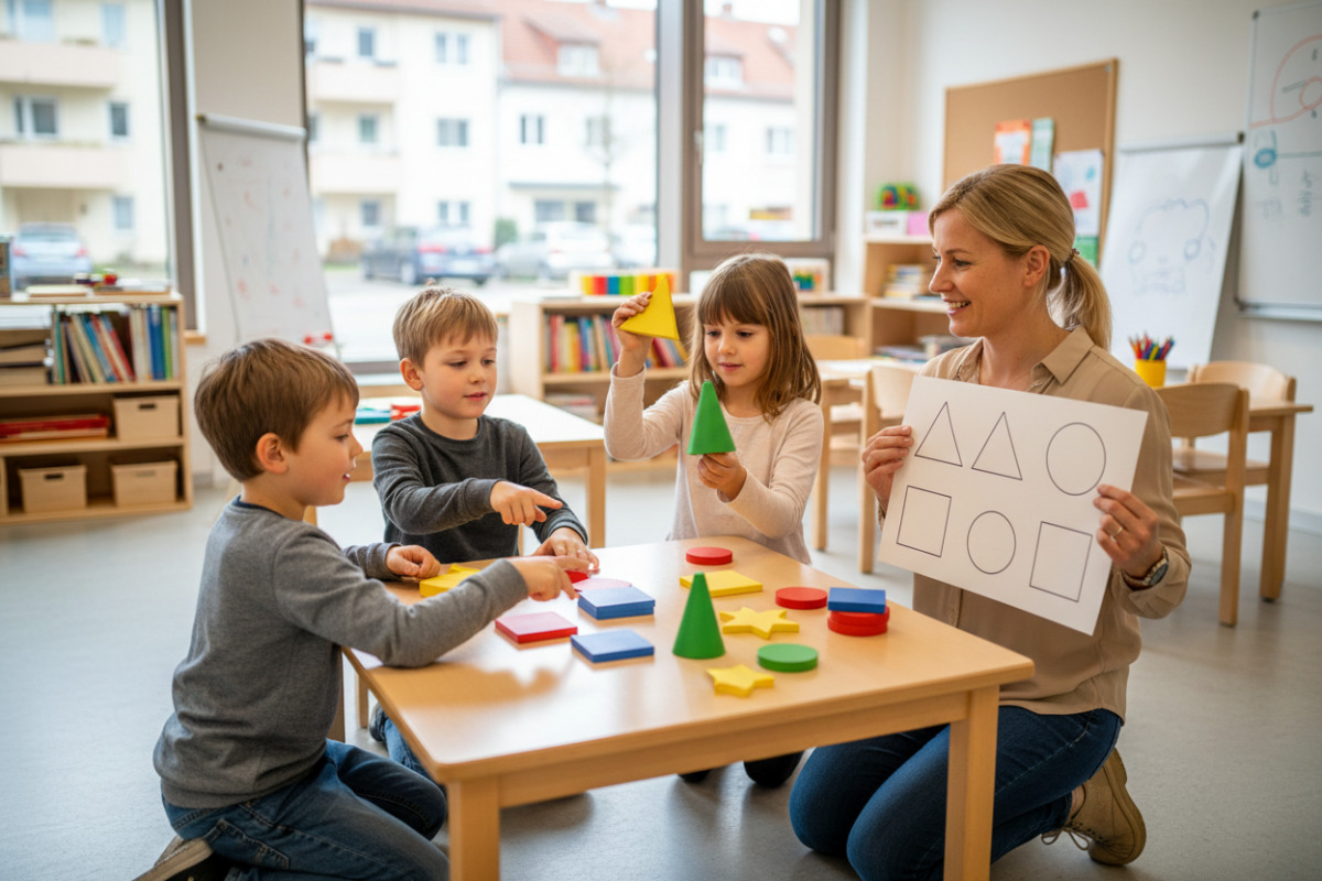 Abb. Kinder lernen Formen leichter, wenn sie Merkmale vergleichen und benennen.