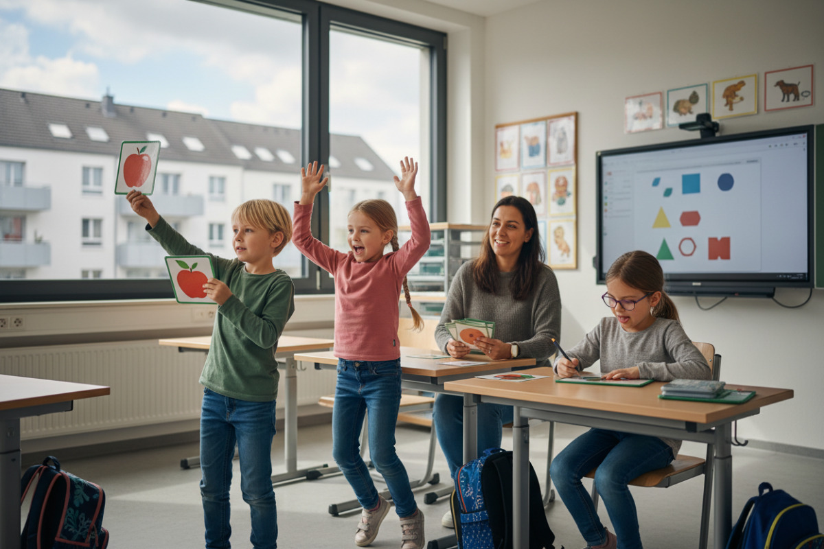 Abb. Handlungsorientierte Aufgaben helfen vielen Kindern, Lernwörter ruhiger und aktiver zu üben.
