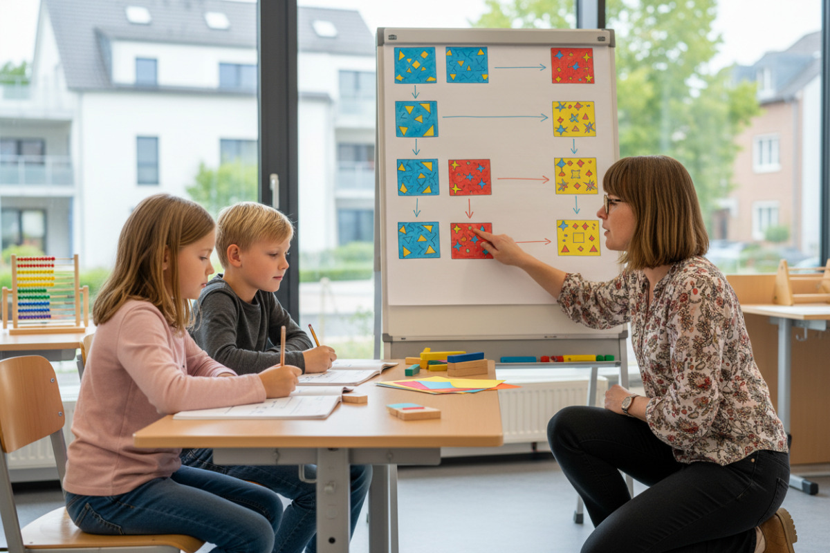 Abb. Wiederkehrende Rechenmuster geben Kindern Halt, wenn Aufgaben komplexer werden.