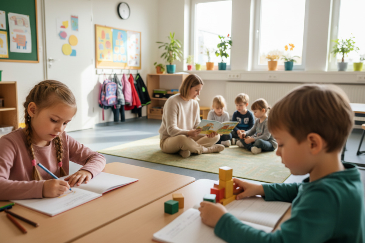 Abb. Ein ruhiger Start hilft Kindern, nach den Ferien wieder anzukommen.