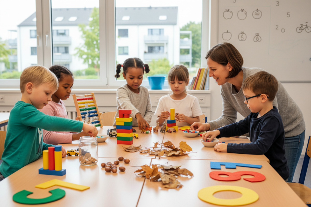 Abb. Rechnen wird greifbarer, wenn Kinder Mengen im Alltag entdecken.