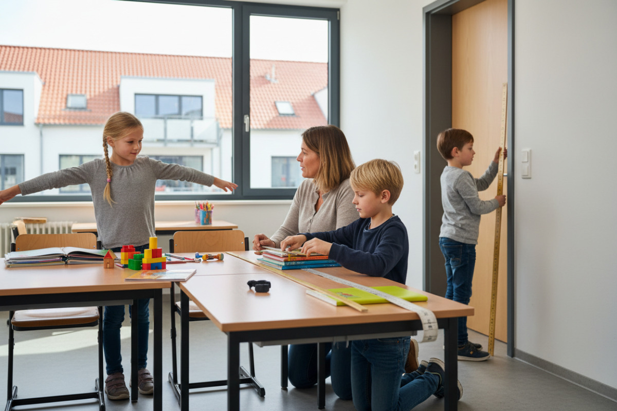 Alltagssituationen zeigen, wie Kinder Meter und Zentimeter durch Messen, Schätzen und Vergleichen besser verstehen.
