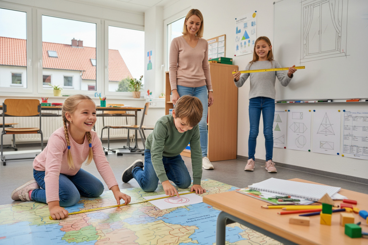Alltagssituationen zeigen, wie Kinder Meter und Zentimeter durch Messen, Schätzen und Vergleichen besser verstehen.
