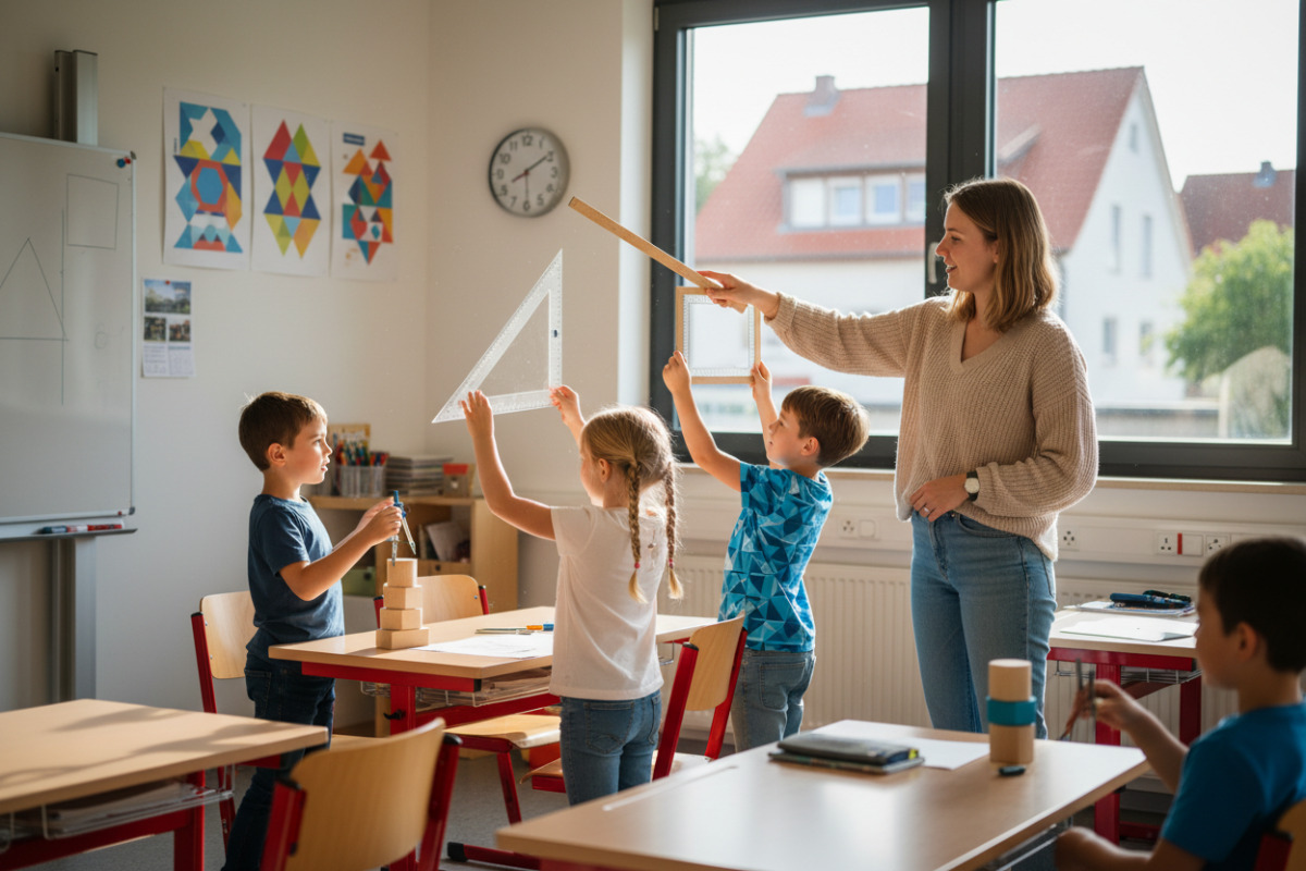 Abb. kurze Suchaufgabe macht geometrische Figuren im Alltag sichtbar.