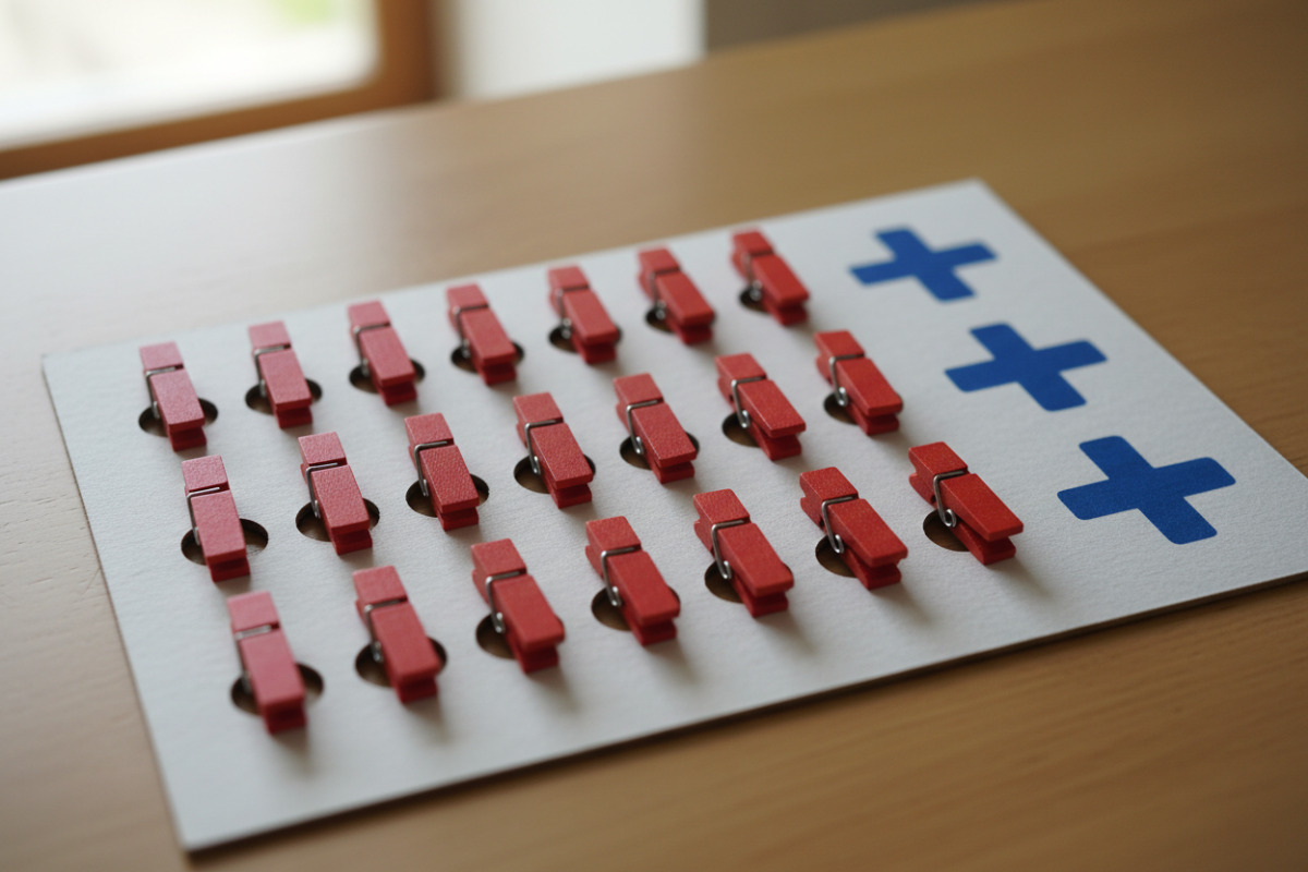 Rechenkarte mit Klammern und Plus