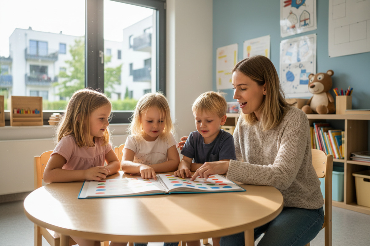 Abb. Beim Lesenlernen helfen kurze Einheiten, Wiederholung und warme Stimme.