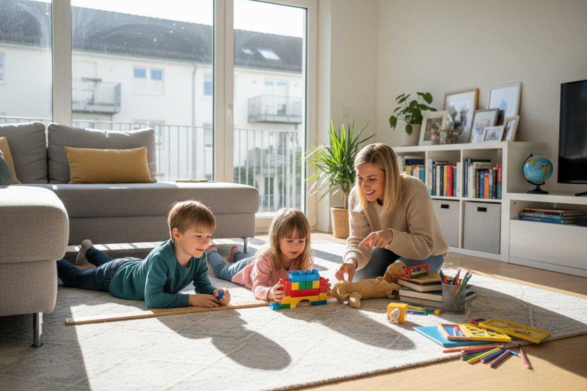 Alltagssituationen zeigen, wie Kinder Meter und Zentimeter mit echten Gegenständen begreifen.