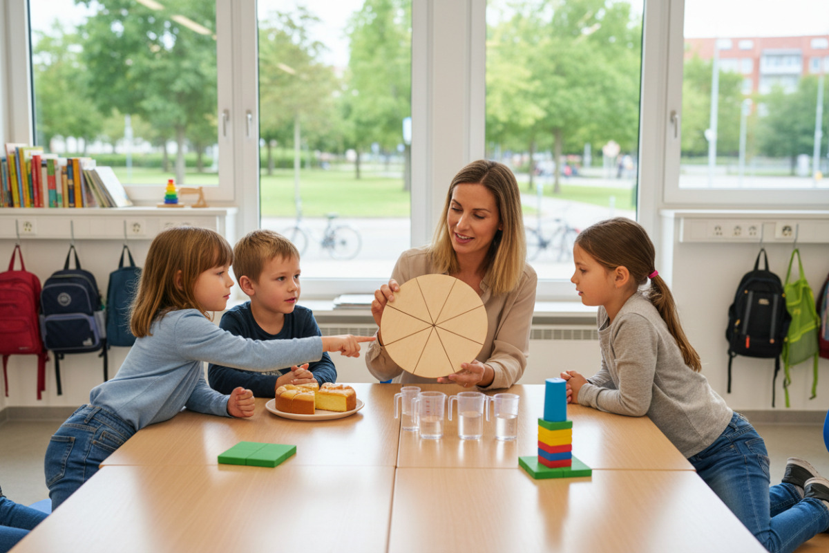 Alltagsszenen zeigen, wie Kinder Brüche handelnd entdecken und Zähler sowie Nenner sicherer verstehen.