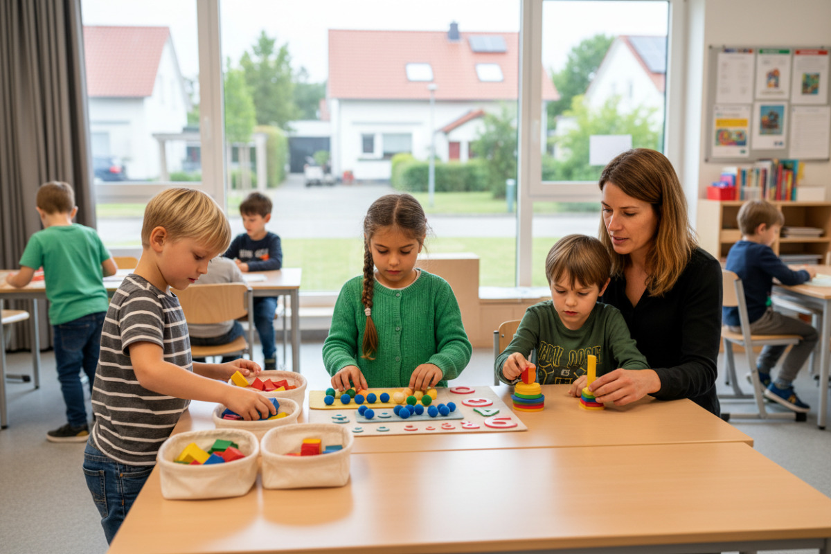 Abb. Rechnen wird greifbar, wenn Kinder Dinge anfassen und sortieren.