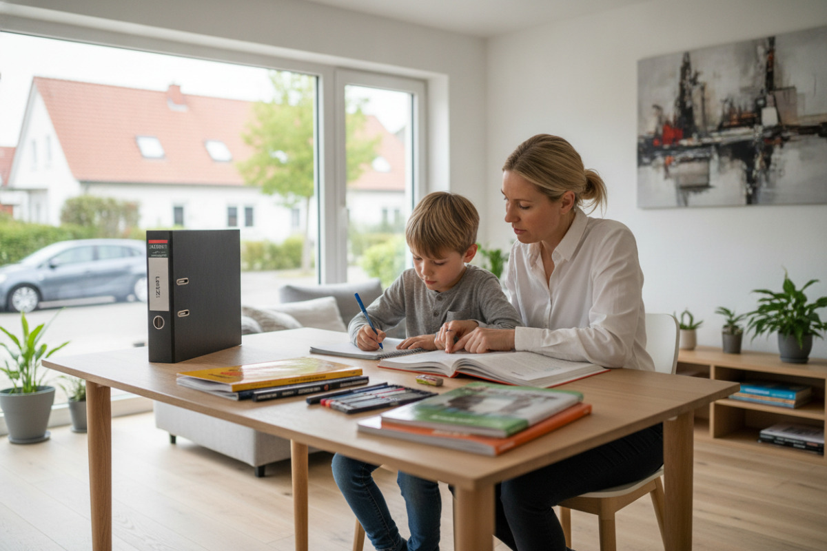 Abb. ruhige Lernsituation zu Hause hilft Kindern, gut anzufangen.