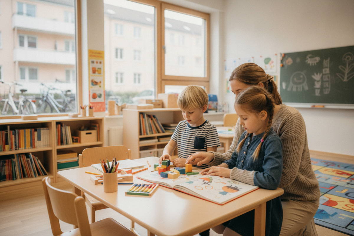 Diese Bilder zeigen kleine Alltagssituationen, die Lernen freundlich, überschaubar und kindgerecht machen.