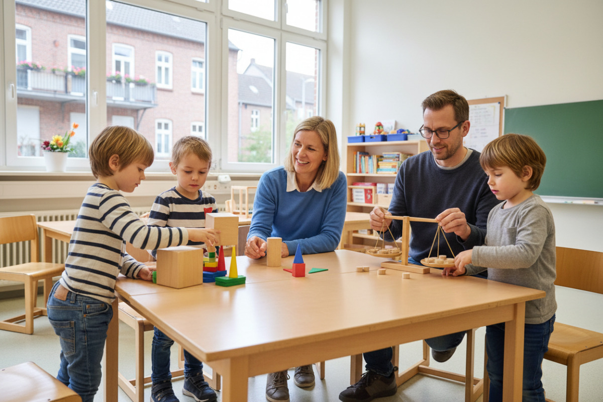 Abb. Mathe wird greifbarer, wenn Kinder Dinge anfassen und vergleichen.