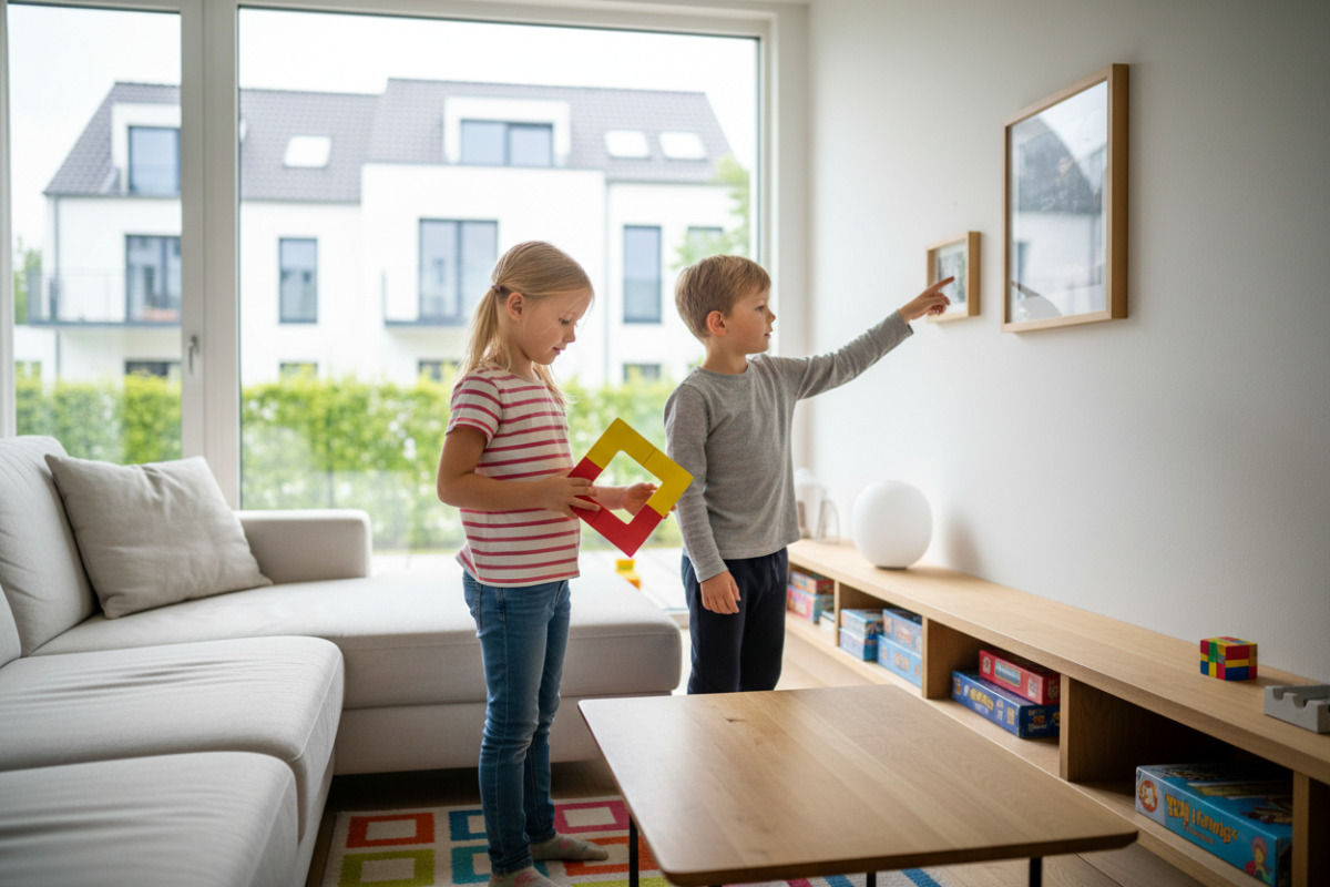 Abb. Im Alltag finden Kinder Gelegenheiten, Quadrate bewusst wahrzunehmen.