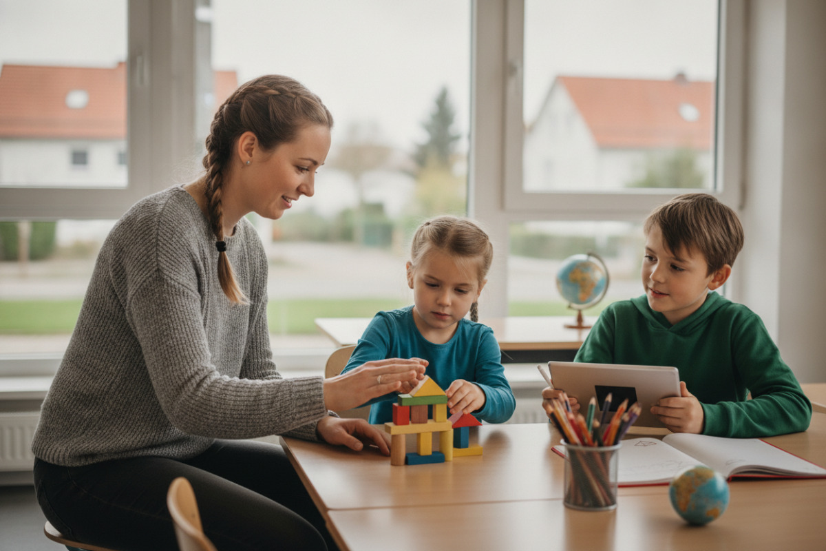 Abb. Begleitung ohne Druck gibt Kindern Sicherheit beim Wechsel zu anspruchsvolleren Aufgaben.