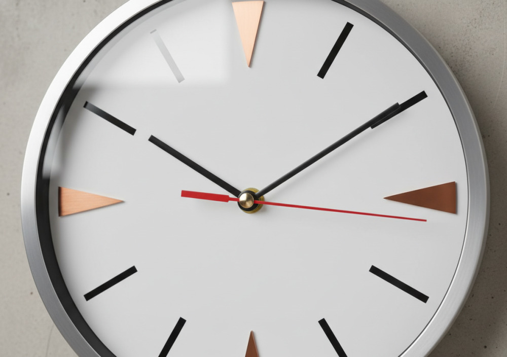 Analoge Uhr mit hervorgehobenen Viertelstunden