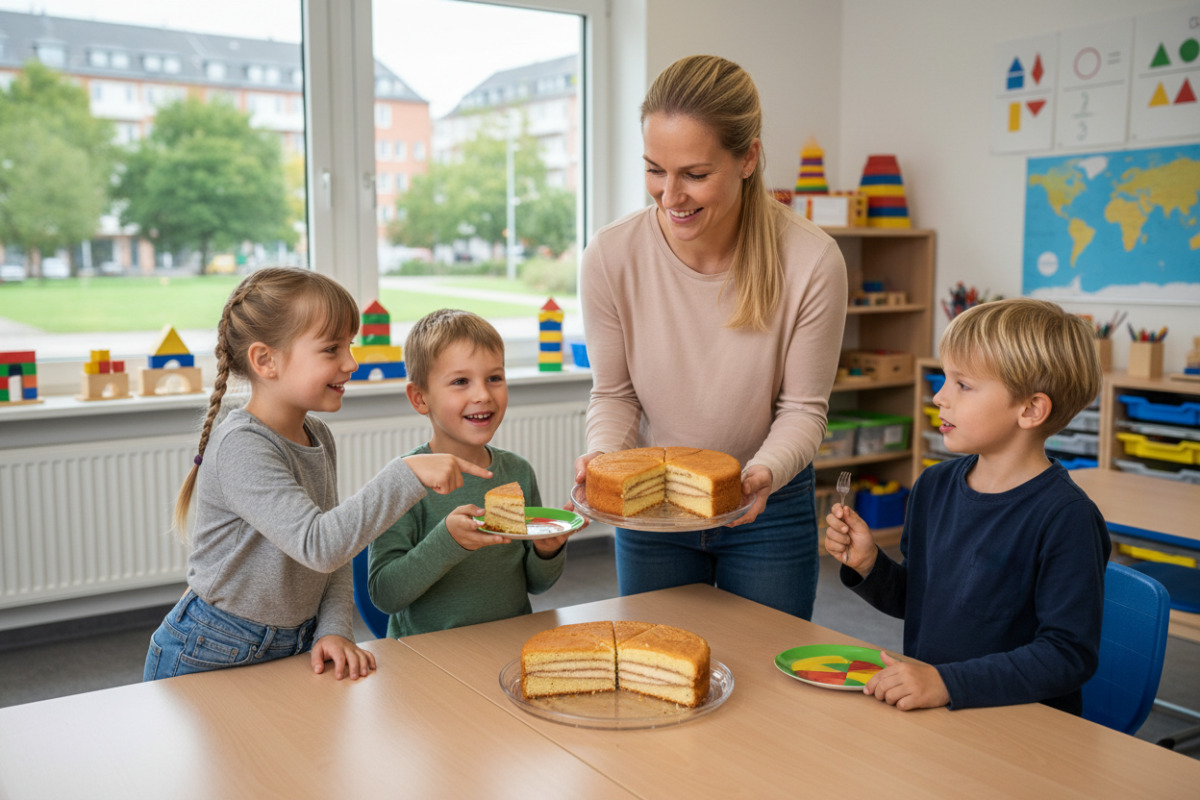 Abb. Ein Ganzes wird gerecht in gleich große Teile aufgeteilt.
