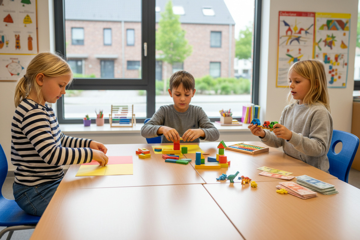 Alltagsszenen zeigen, wie Kinder ein Drittel durch Teilen, Falten, Legen und Vergleichen verstehen können.