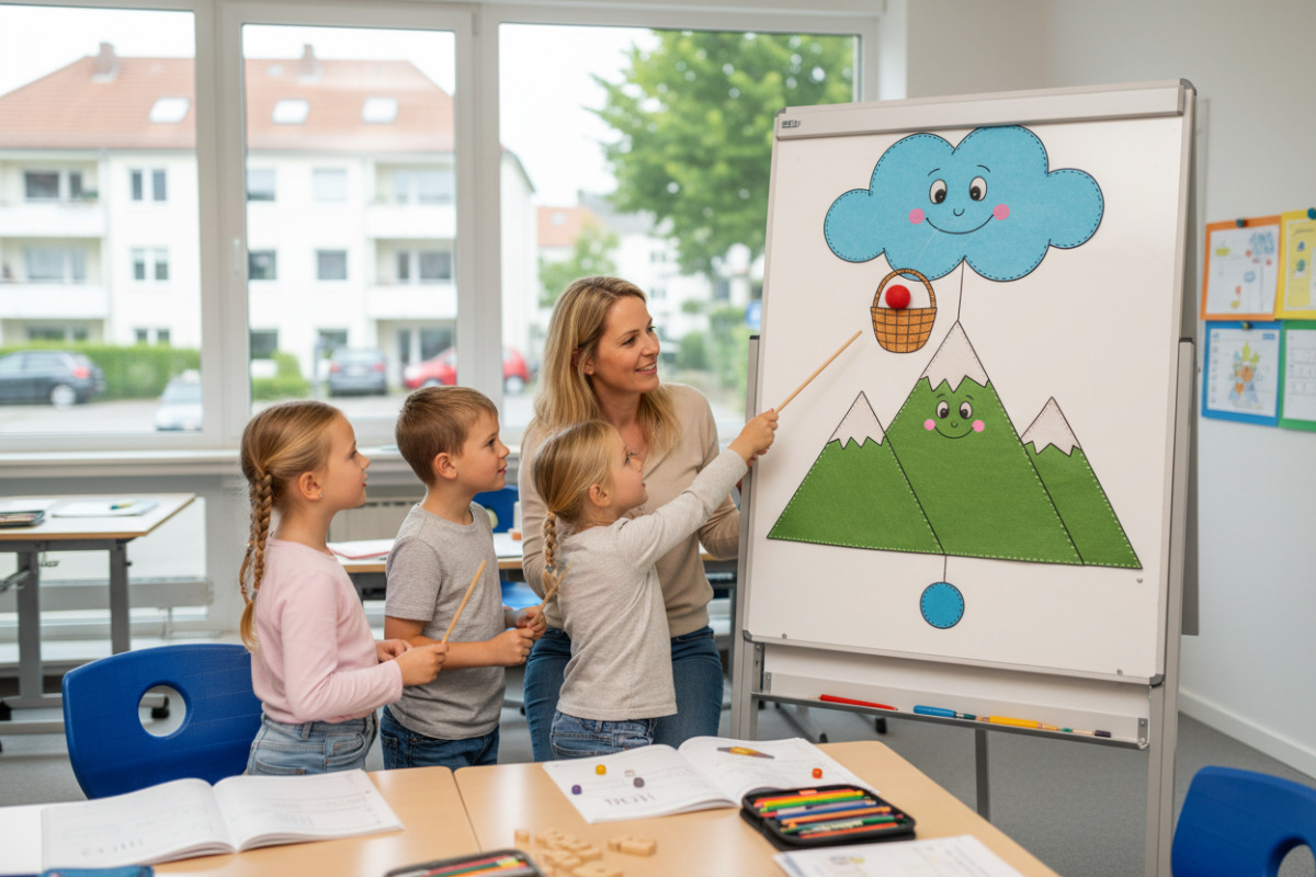 Abb. Ein ruhiger Merksatz hilft Kindern, Zähler und Nenner zu unterscheiden.