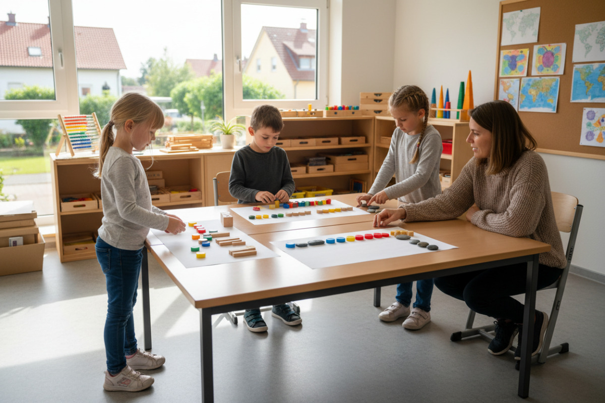 Alltagsmaterialien unterstützen Kinder dabei, Rechenwege zu sehen, zu legen und selbst zu erklären.