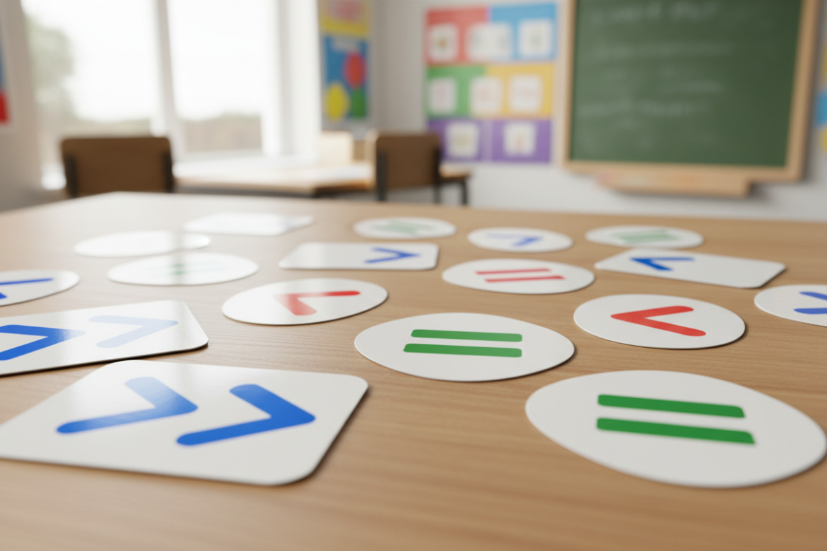 Karten mit größer kleiner gleich Zeichen