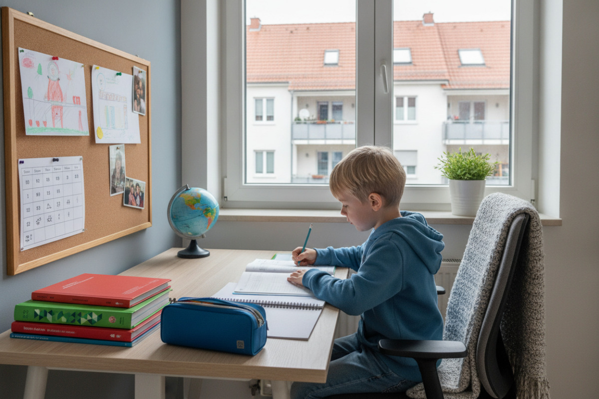 Abb. Ein ruhiger Arbeitsplatz hilft vielen Kindern, in den Schulmodus zu finden.