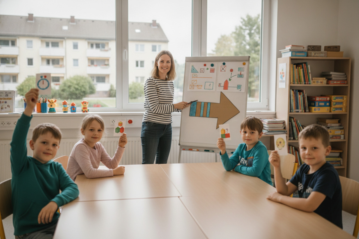 Kurze Lernmomente, anschauliches Material und klare Übergänge geben Kindern in der vierten Klasse Sicherheit.