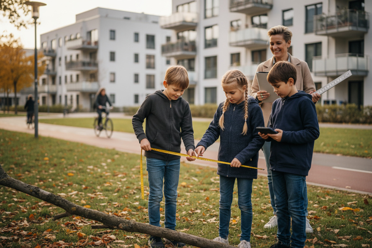 Alltagssituationen zeigen, wie Kinder Meter und Zentimeter durch Messen, Vergleichen und Rechnen besser verstehen.