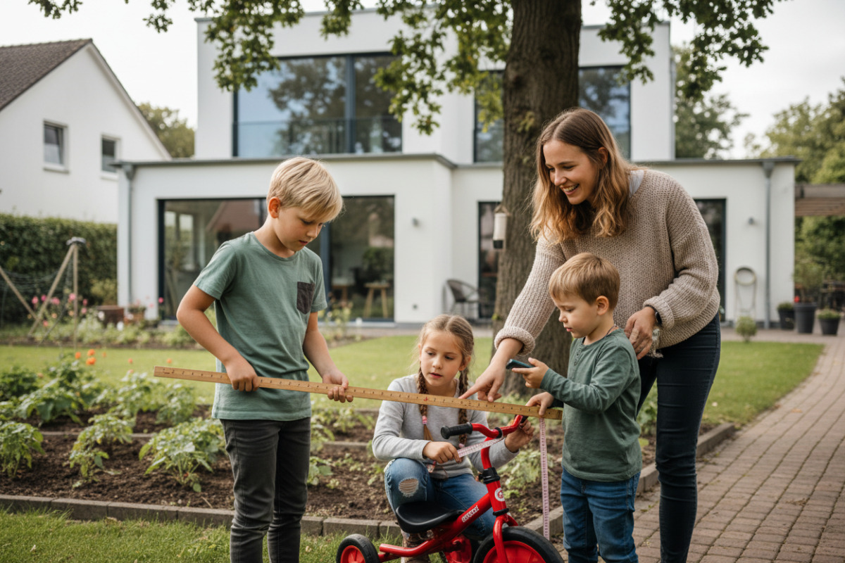 Alltagssituationen zeigen, wie Kinder Meter und Zentimeter durch Messen, Vergleichen und Rechnen besser verstehen.
