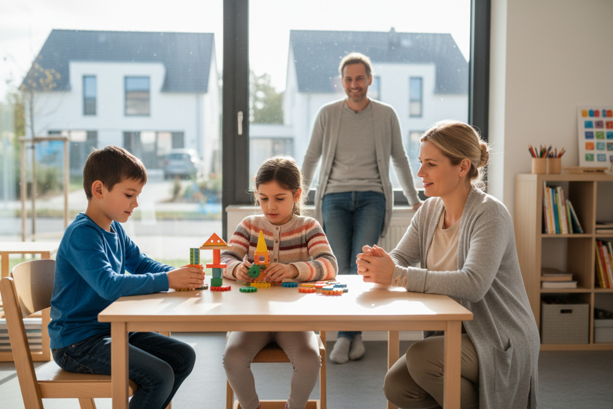 Abb. Kinder lernen motivierter, wenn Erwachsene ruhig begleiten statt bewerten.