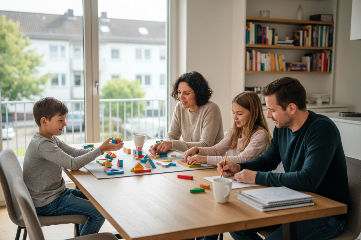 Alltagssituationen zeigen, wie Mathe durch Teilen, Legen, Formen und gemeinsames Nachdenken verständlicher wird.