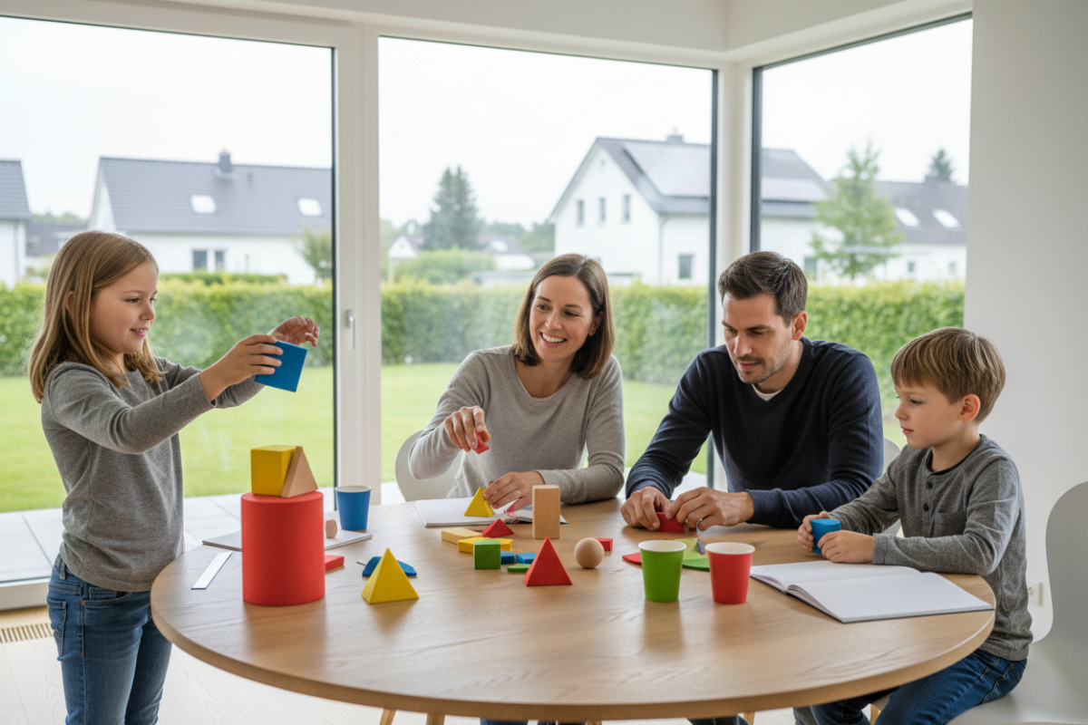 Alltagssituationen zeigen, wie Mathe durch Teilen, Legen, Formen und gemeinsames Nachdenken verständlicher wird.