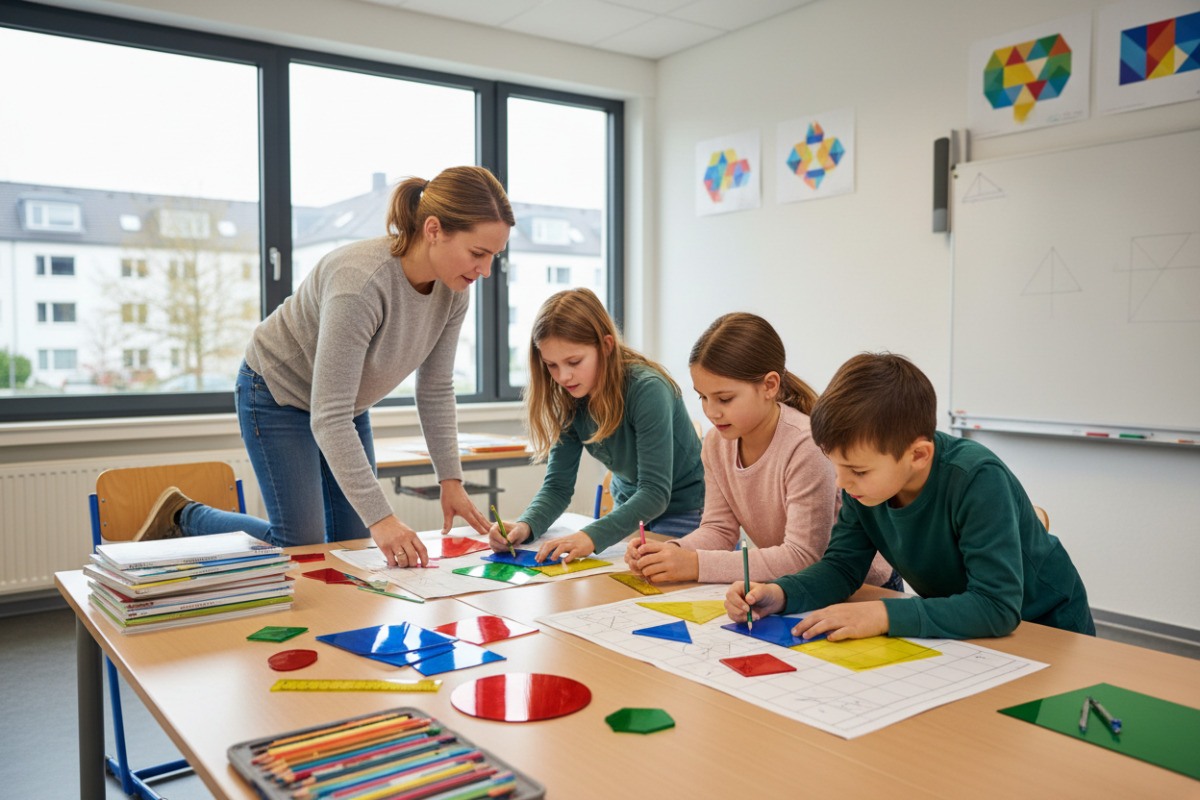 Abb. Durch Legen und Vergleichen werden geometrische Eigenschaften sichtbar und begreifbar.