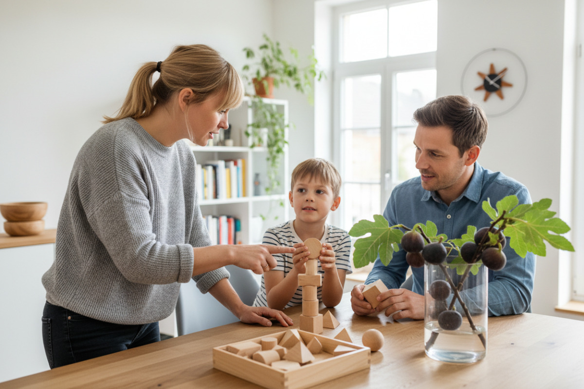 Abb. Alltagsgegenstände bieten ruhige Anlässe für Gespräche über geometrische Formen.