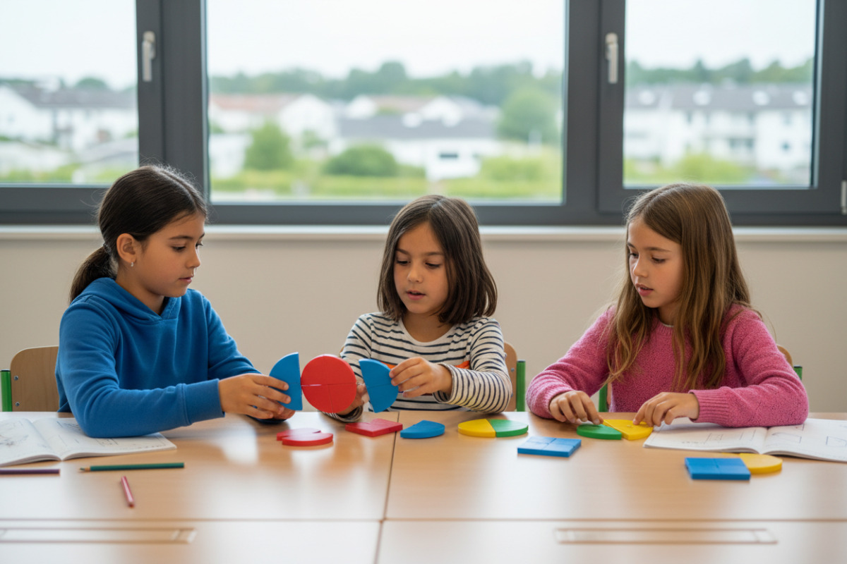 Alltagsszenen zeigen, wie Kinder gleich große Teile legen, teilen und miteinander vergleichen können.