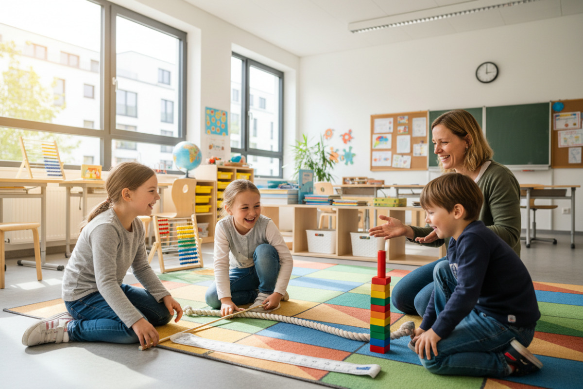 Abb. Längen werden verständlicher, wenn Kinder sie praktisch vergleichen.