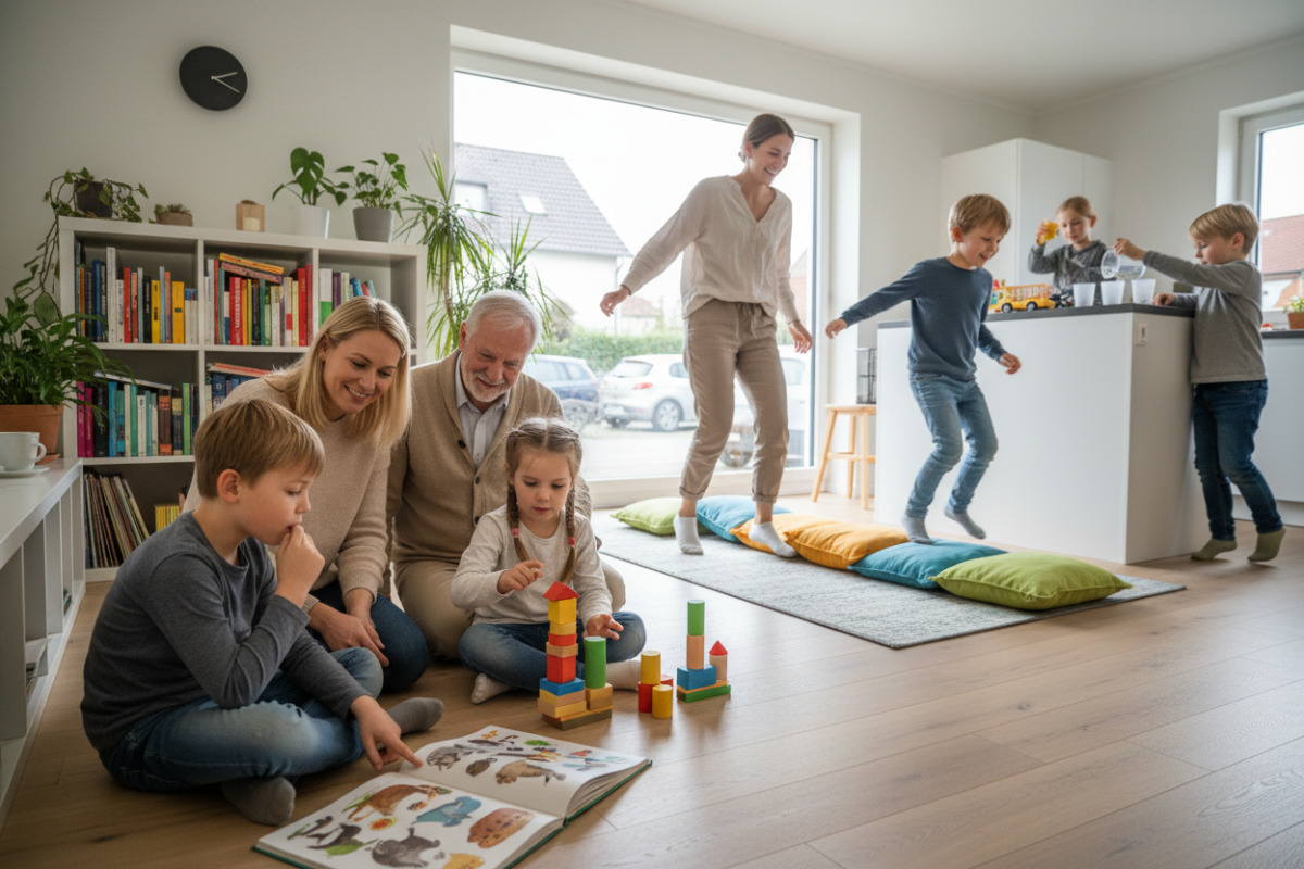 Lesen, Rechnen, Bewegung, Messen und ein verlässlicher Abschluss bilden kleine, entspannte Lernmomente im Alltag.