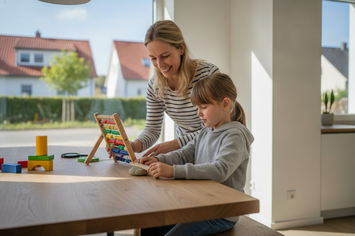 Lesen, Rechnen, Bewegung, Messen und ein verlässlicher Abschluss bilden kleine, entspannte Lernmomente im Alltag.