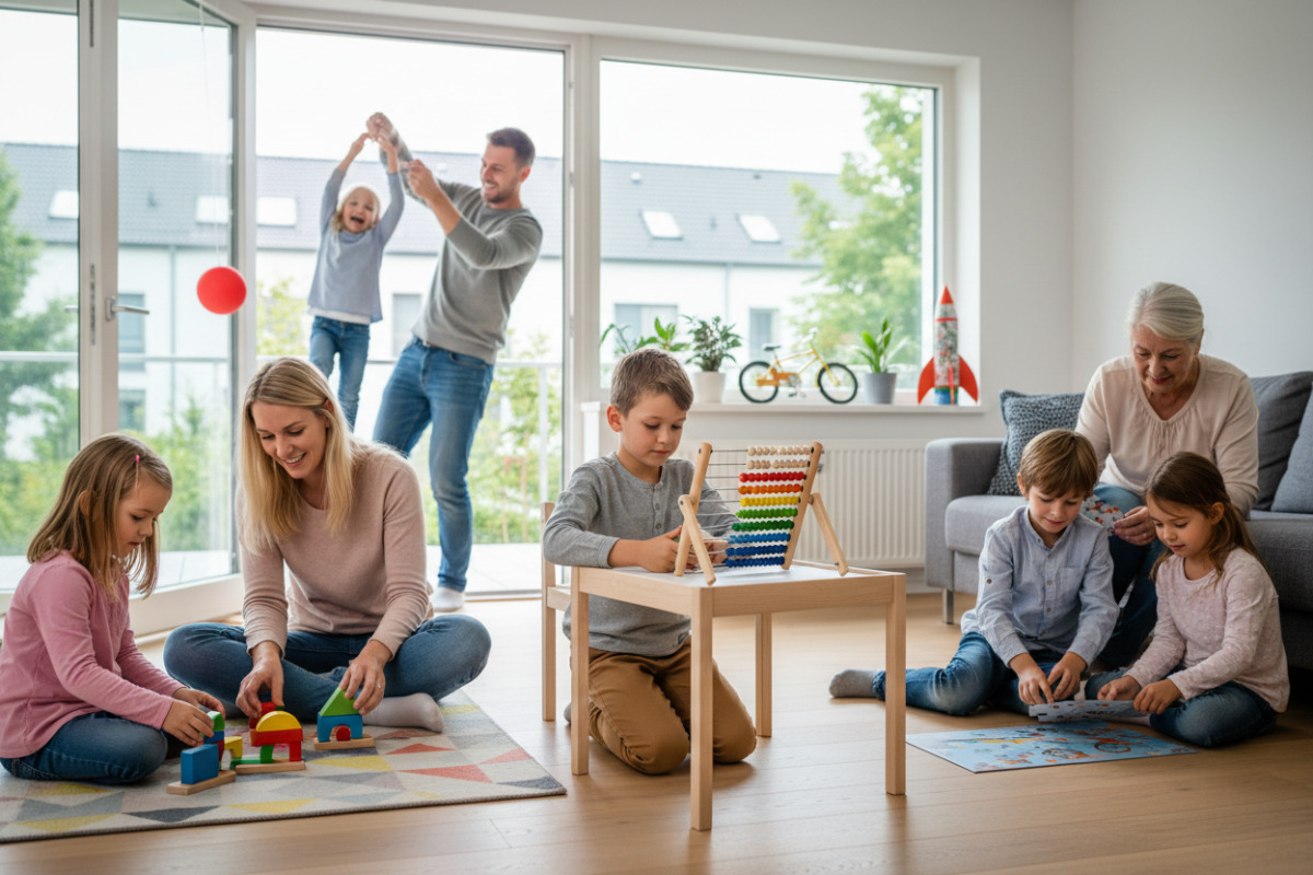 Lesen, Rechnen, Bewegung, Messen und ein verlässlicher Abschluss bilden kleine, entspannte Lernmomente im Alltag.
