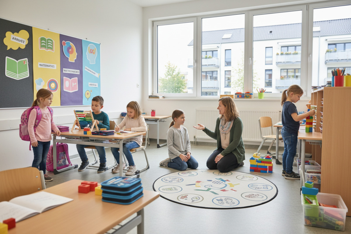 Die zeigen, wie Ankommen, Lesen, Mathematik, selbstständiges Arbeiten und gemeinsame Regeln zu verlässlichen Routinen