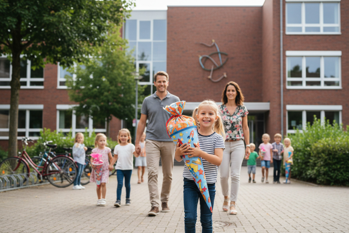 Abb. Die Schultüte begleitet das Kind als festliches Zeichen durch den ersten Schultag.