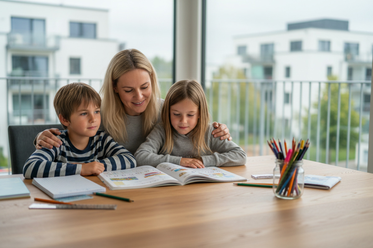 Abb. ruhige Begleitung erleichtert Kindern den Einstieg in kleine Lernaufgabe.