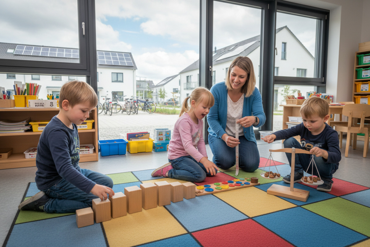 Alltagssituationen zeigen, wie Kinder Mengen, Muster und erste Rechenwege praktisch entdecken.